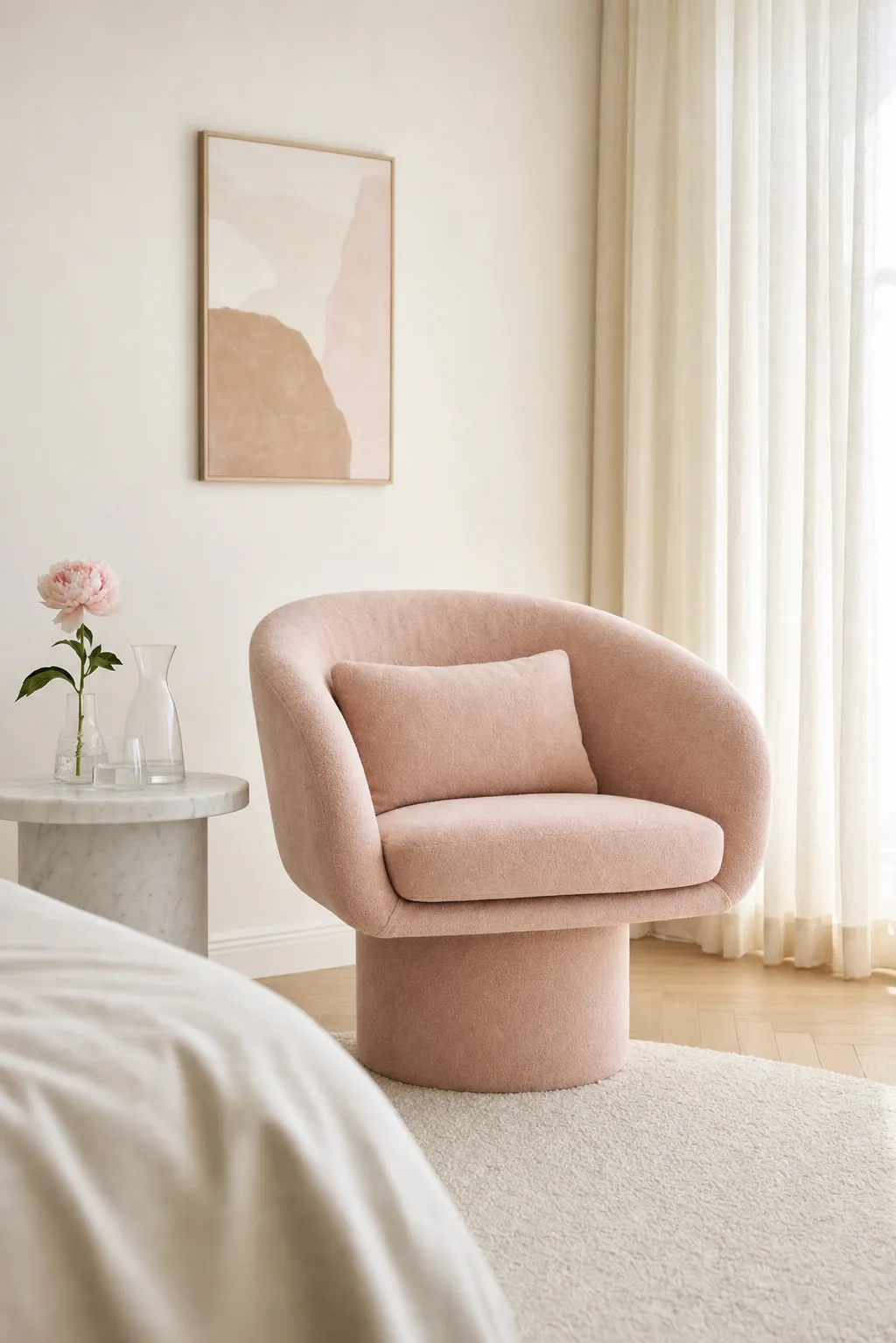 Nest Chair - blush minimalist lifestyle
